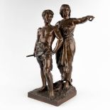 Émile LAPORTE (1858-1907) 'Man and Woman' patinated bronze (D:31 x W:45 x H:67 cm)