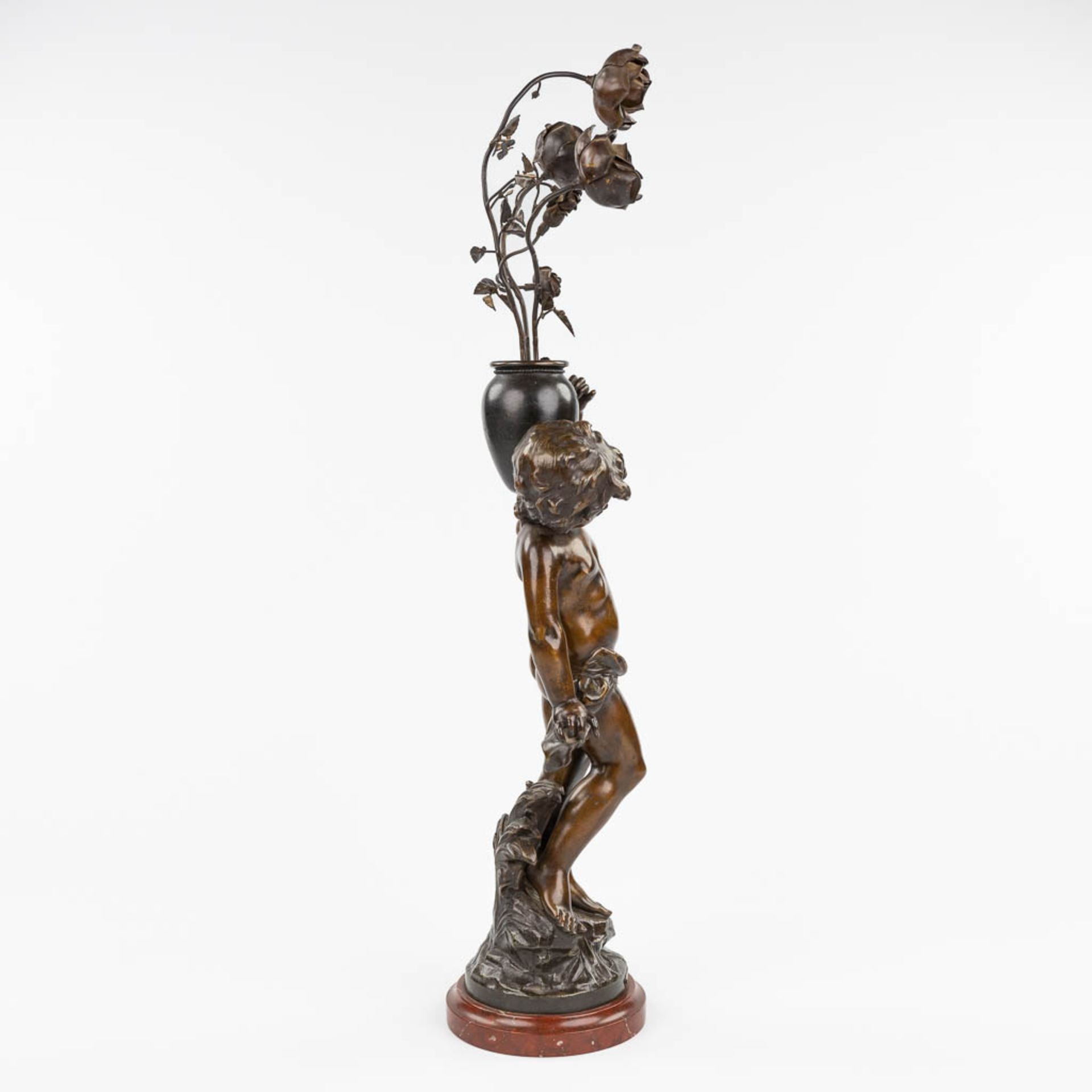 Auguste MOREAU (1834-1917) 'Le Ruisseau' patinated spelter. (D:16 x W:27 x H:81 cm) - Image 4 of 13