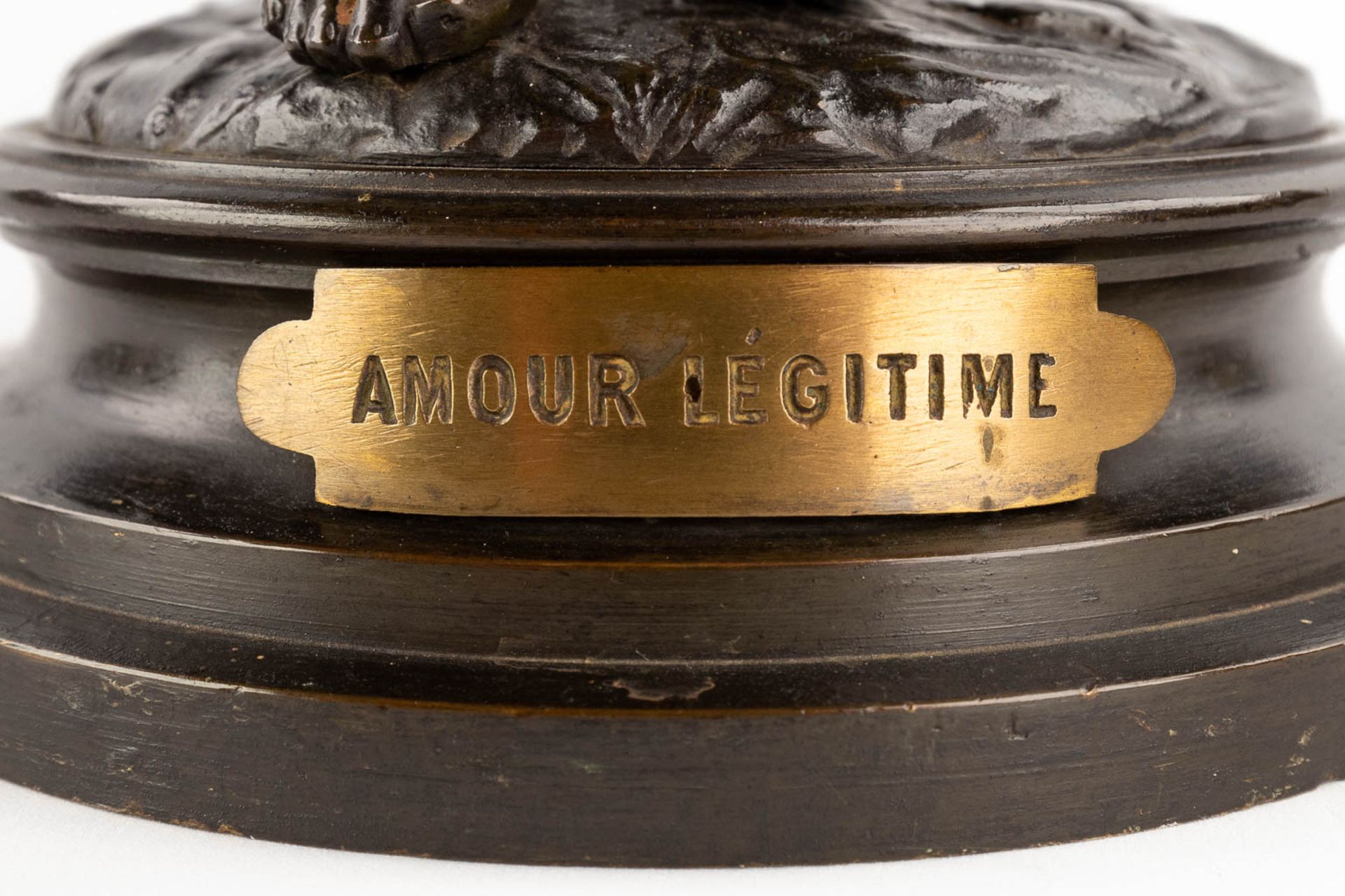 Edouard DROUOT (1859-1945) 'Amour Légitime et Amour Naturel' patinated bronze. (H:34 x D:16,5 cm) - Image 10 of 14