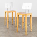 Pel CHALY (XX) for Tonon, two high chairs. (D:40 x W:40 x H:110 cm)