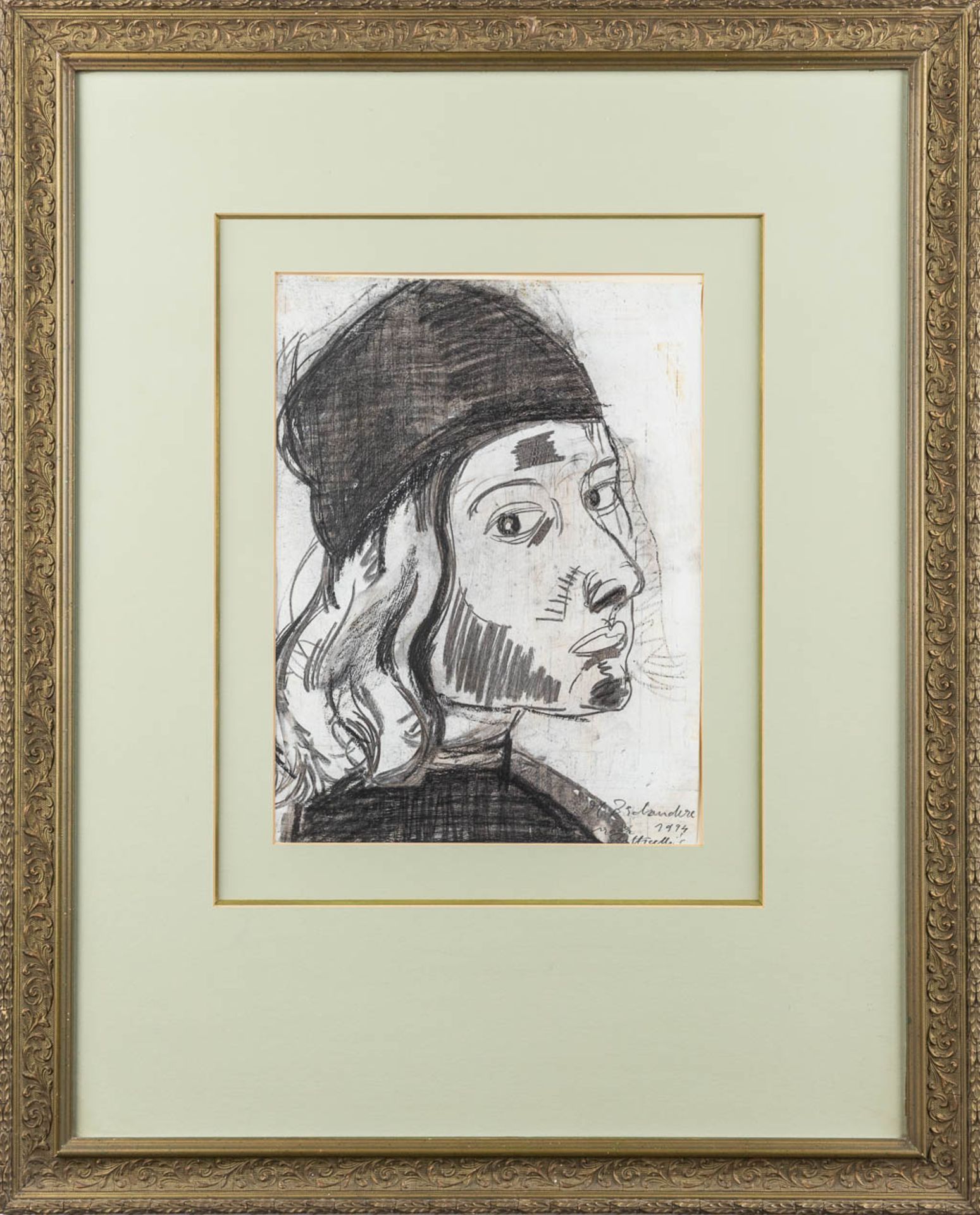 Mario DE BRABANDERE (1963) 'Portrait' mixed media on paper. (W:28 x H:37,5 cm) - Image 3 of 5