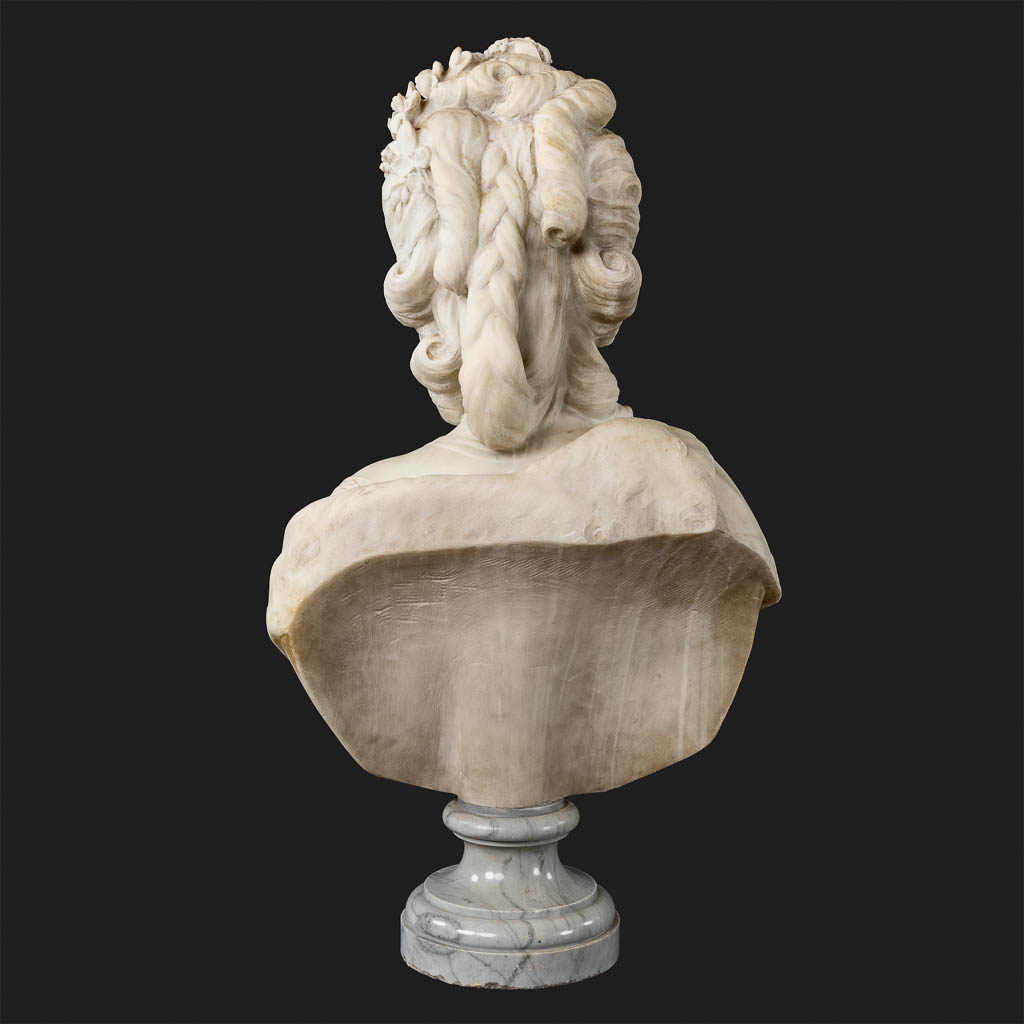 Simon Louis BOIZOT (1743-1809)(after) 'Marie Antoinette' sculptured Carrara marble. 19th C. (D:28 x - Image 5 of 9