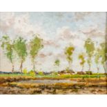 Paul MATHIEU (1872-1932) 'Landscape' oil on panel. (W:46 x H:37 cm)