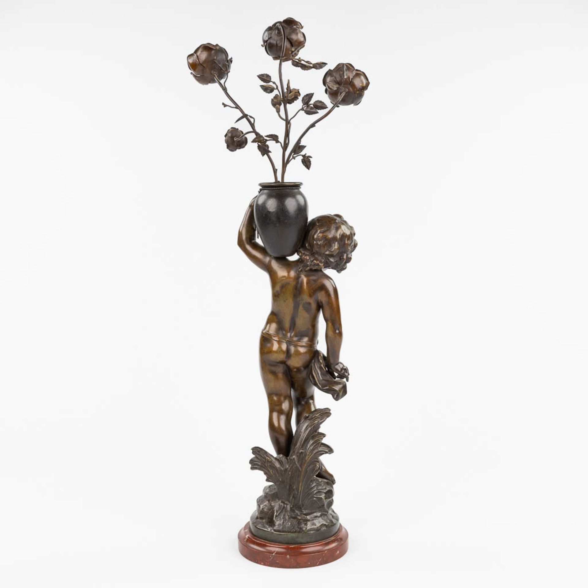 Auguste MOREAU (1834-1917) 'Le Ruisseau' patinated spelter. (D:16 x W:27 x H:81 cm) - Image 5 of 13