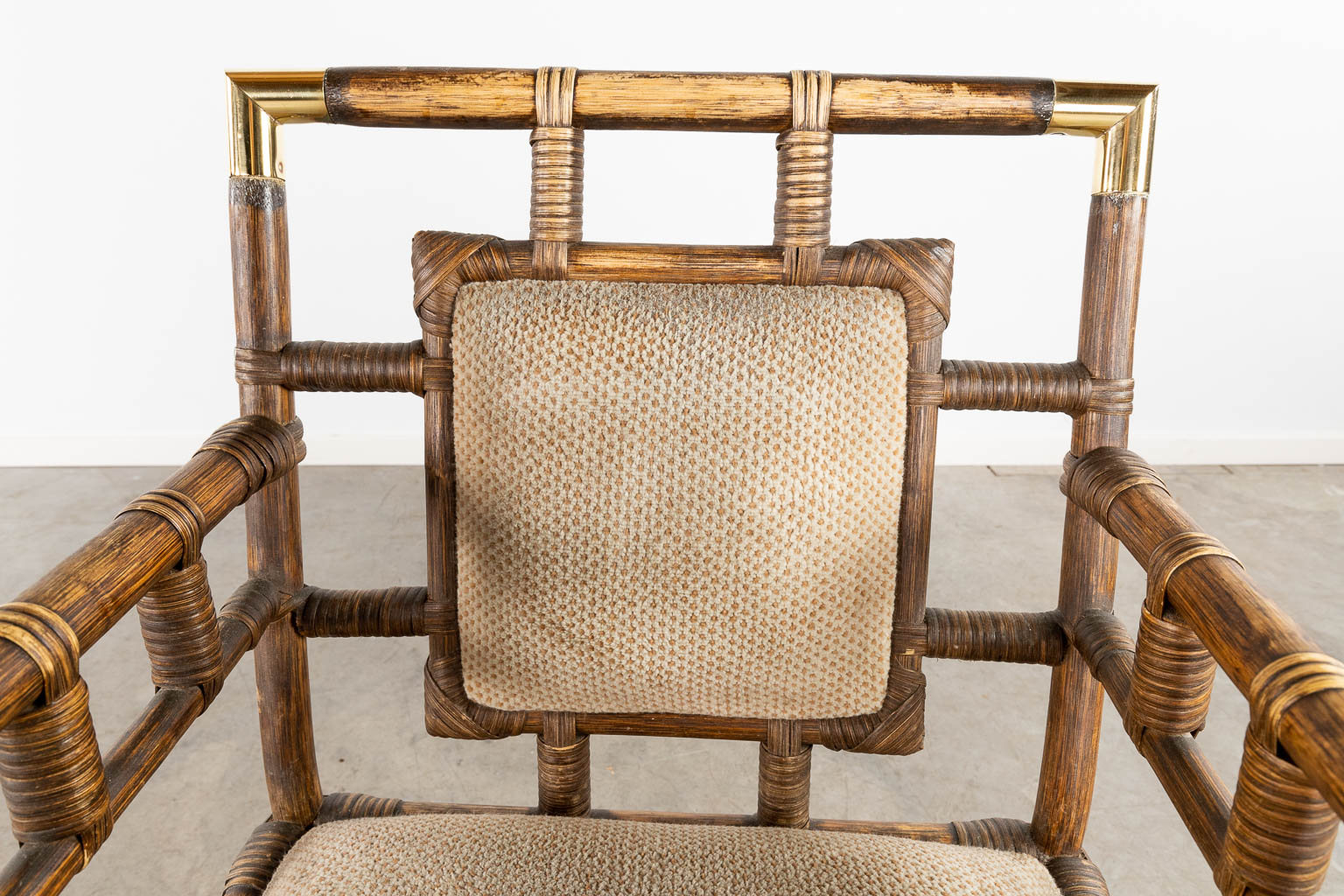 4 armchairs, coffee table, console table, Imitation bamboo, probably McGuire. (D:59 x W:52 x H:88 cm - Image 18 of 20