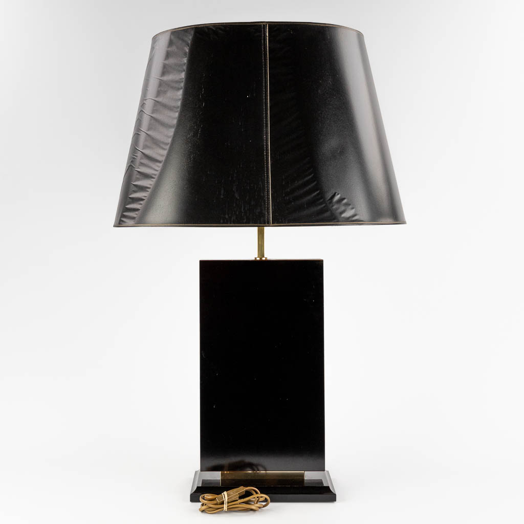 A table lamp with brass turtle, Hollywood Regency style. Circa 1980. (D:15 x W:26,5 x H:57 cm) - Image 5 of 12