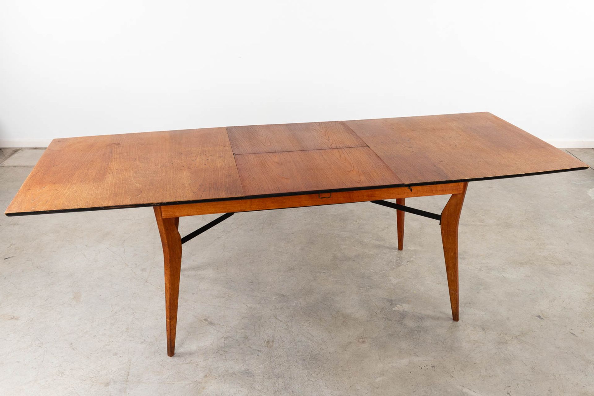 A mid-century table and 6 chairs, rotan and metal, teak wood. Circa 1960. (D:86 x W:160 x H:76 cm) - Image 4 of 31