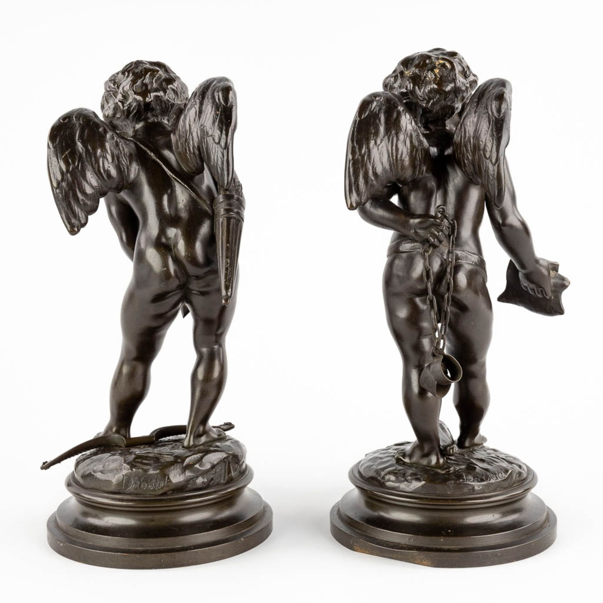Edouard DROUOT (1859-1945) 'Amour Légitime et Amour Naturel' patinated bronze. (H:34 x D:16,5 cm) - Image 5 of 14