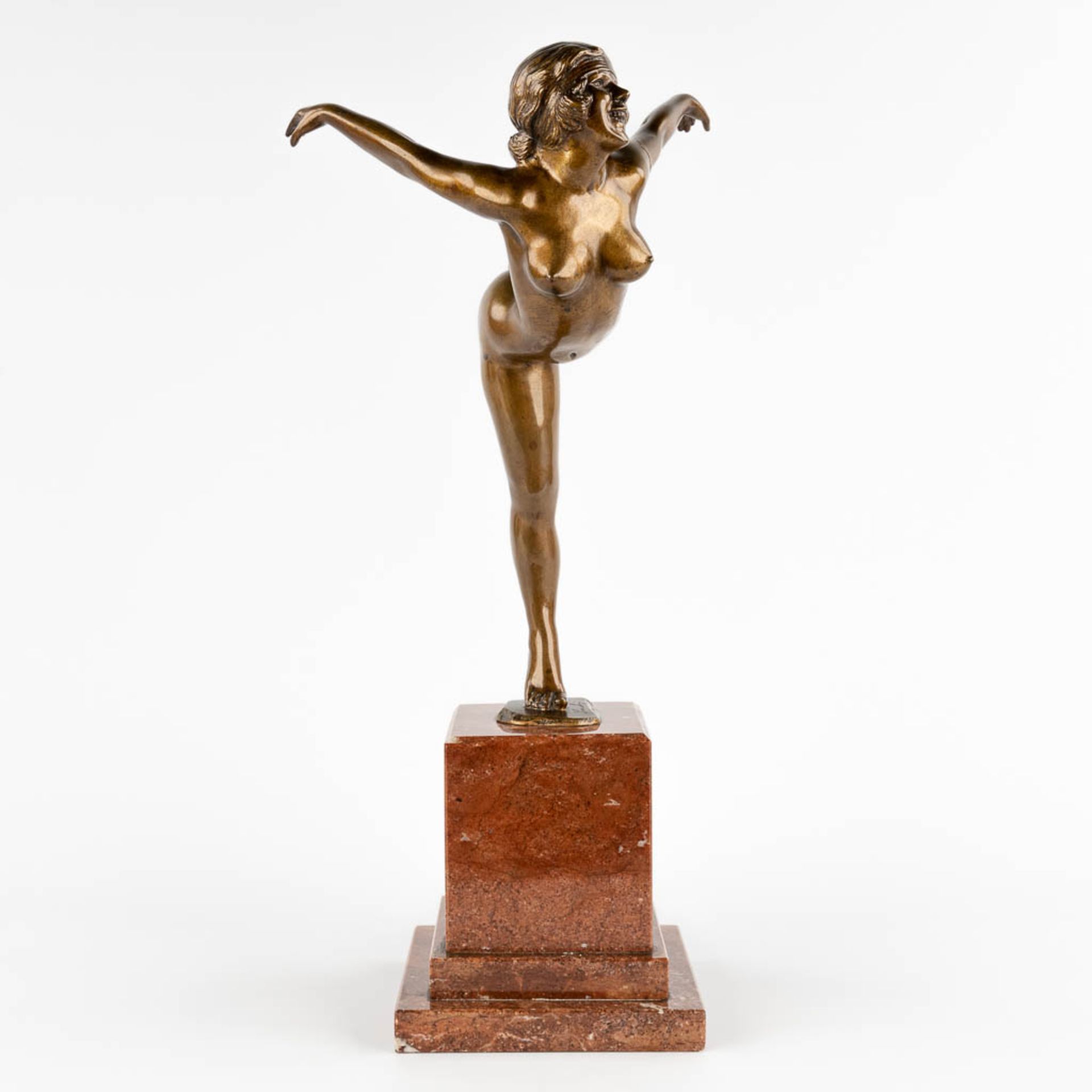 Otomar SUCHY (1882-?) 'Dancer' patinated bronze. Art Deco. (D:27 x W:20 x H:50 cm) - Bild 3 aus 9