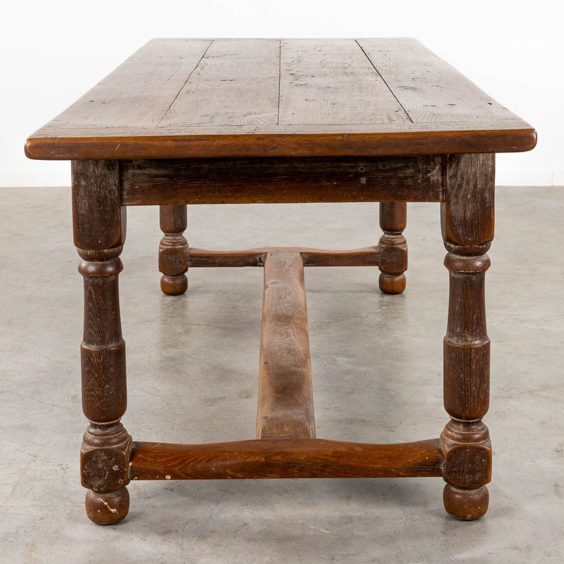 An antique farmer's table, oak, 19th C. (D:86 x W:198,5 x H:76 cm) - Image 5 of 12