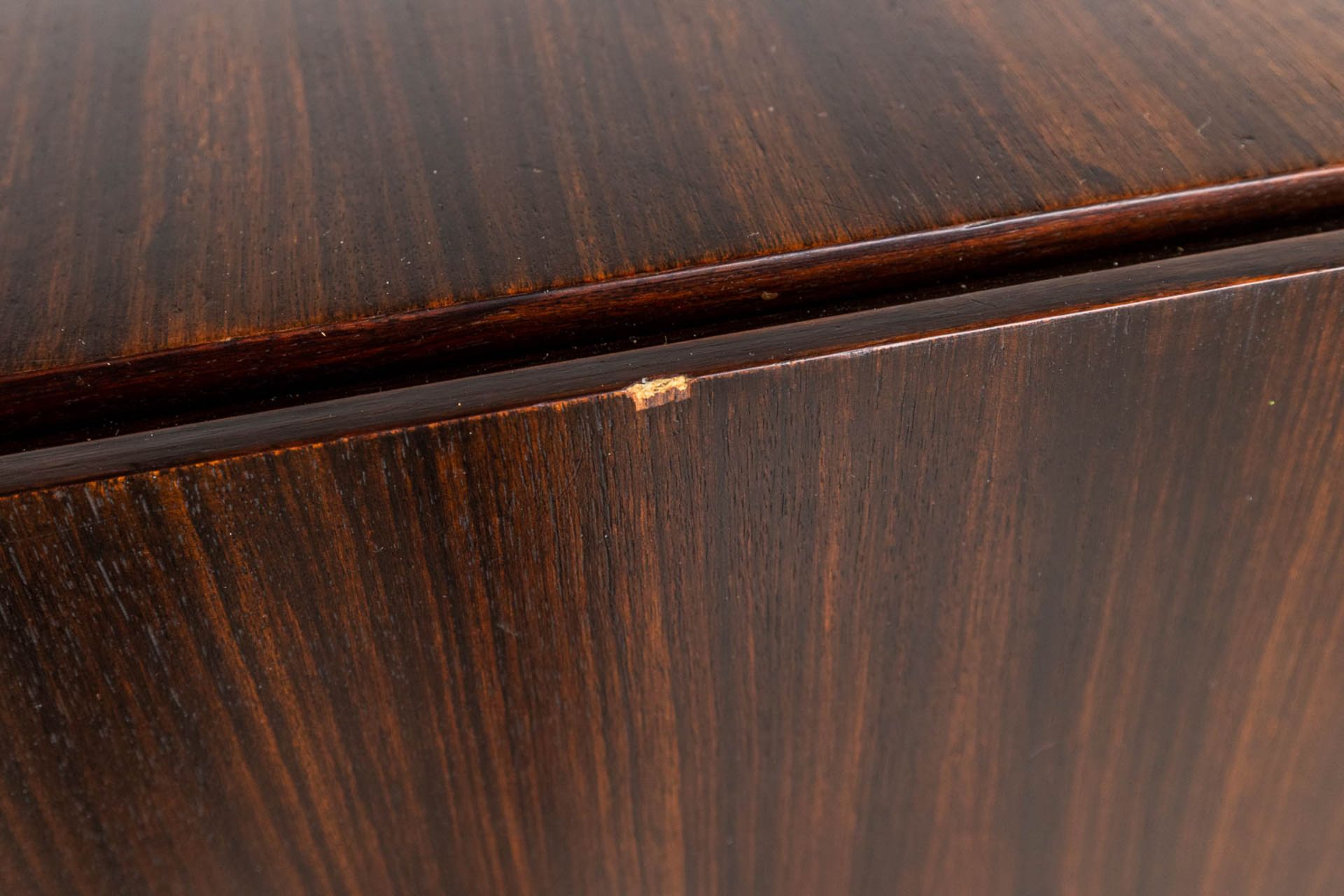 A mid-century sideboard with rosewood veneer, probably made by Decoene. (D:56 x W:225 x H:78 cm) - Image 11 of 19