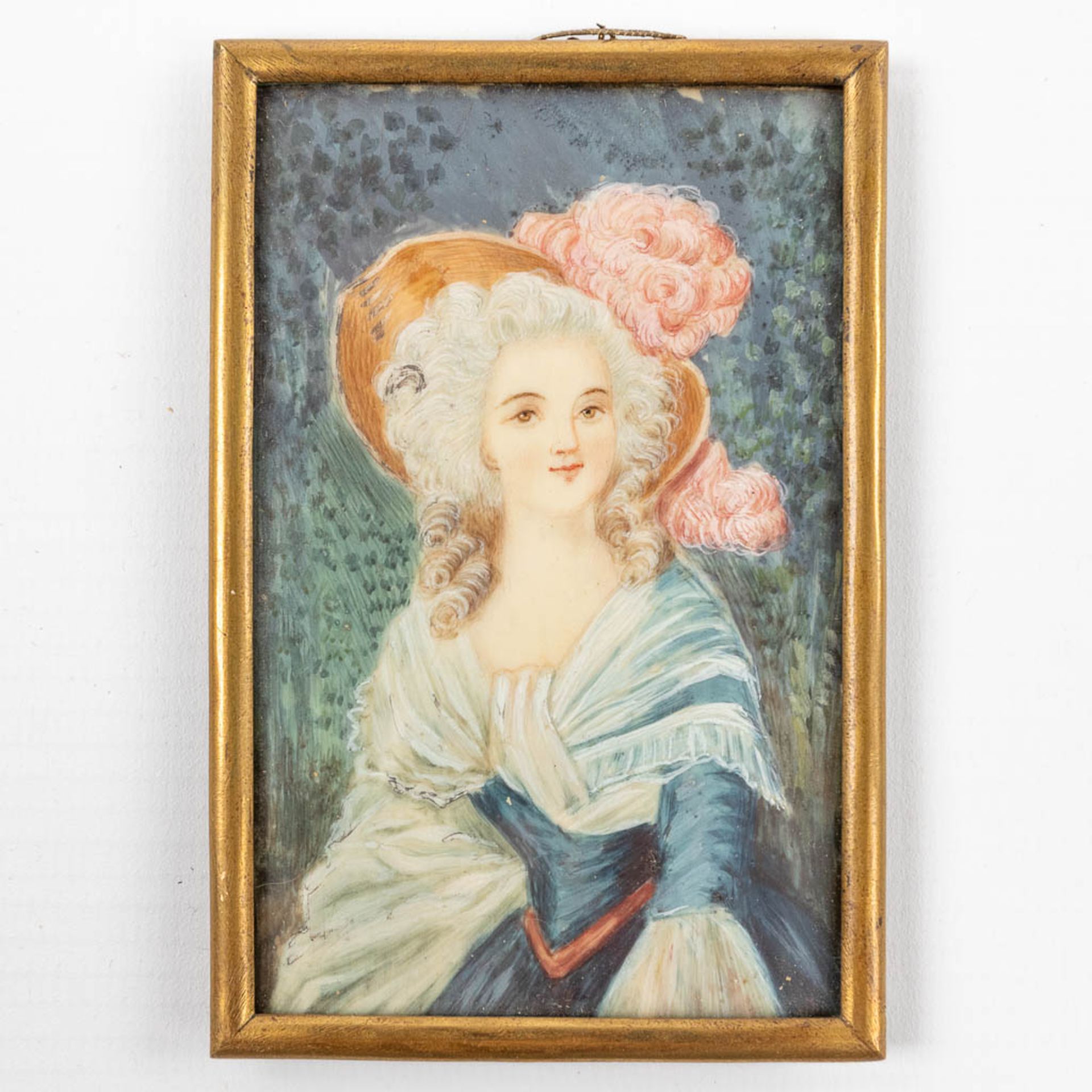 Seven miniature framed paintings, 19th C. (W:17 x H:20 cm) - Image 13 of 13