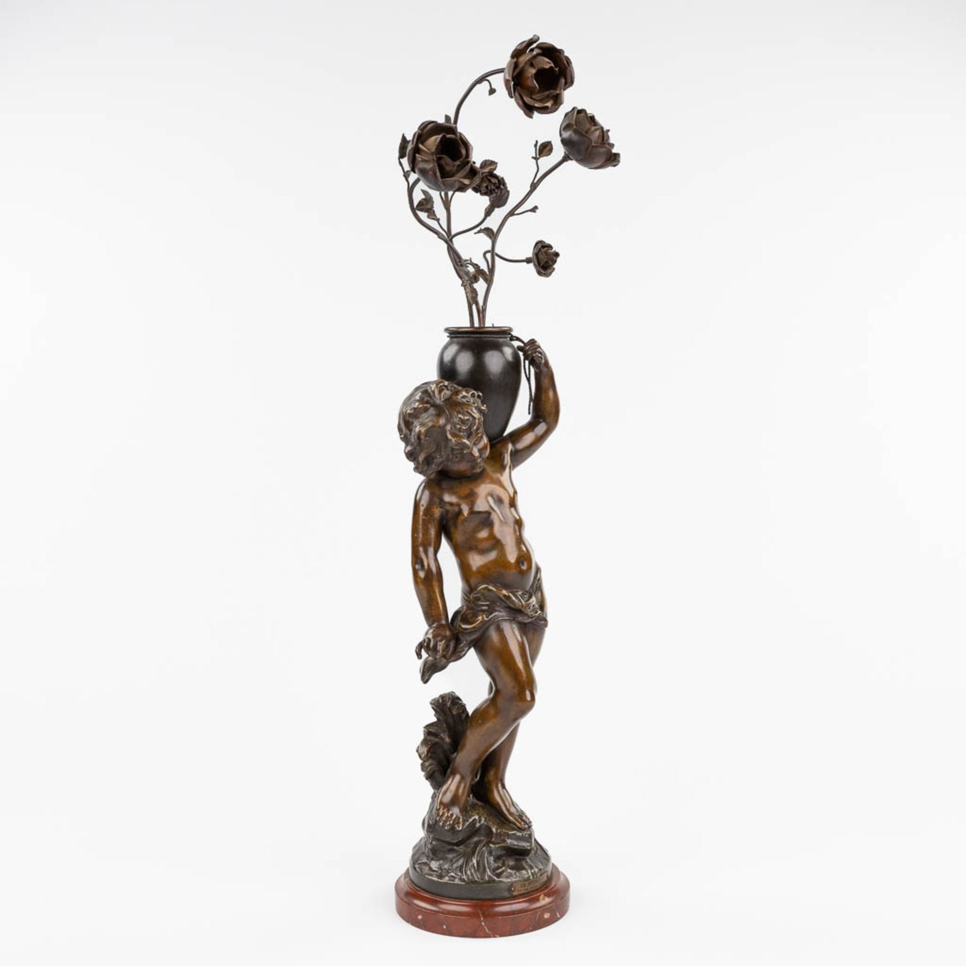 Auguste MOREAU (1834-1917) 'Le Ruisseau' patinated spelter. (D:16 x W:27 x H:81 cm) - Image 3 of 13