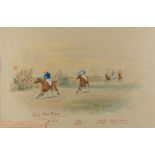 William Verner LONGE (1857-1924) 'Pony Flat Race, Tottenham November 1897' watercolour on paper. (W: