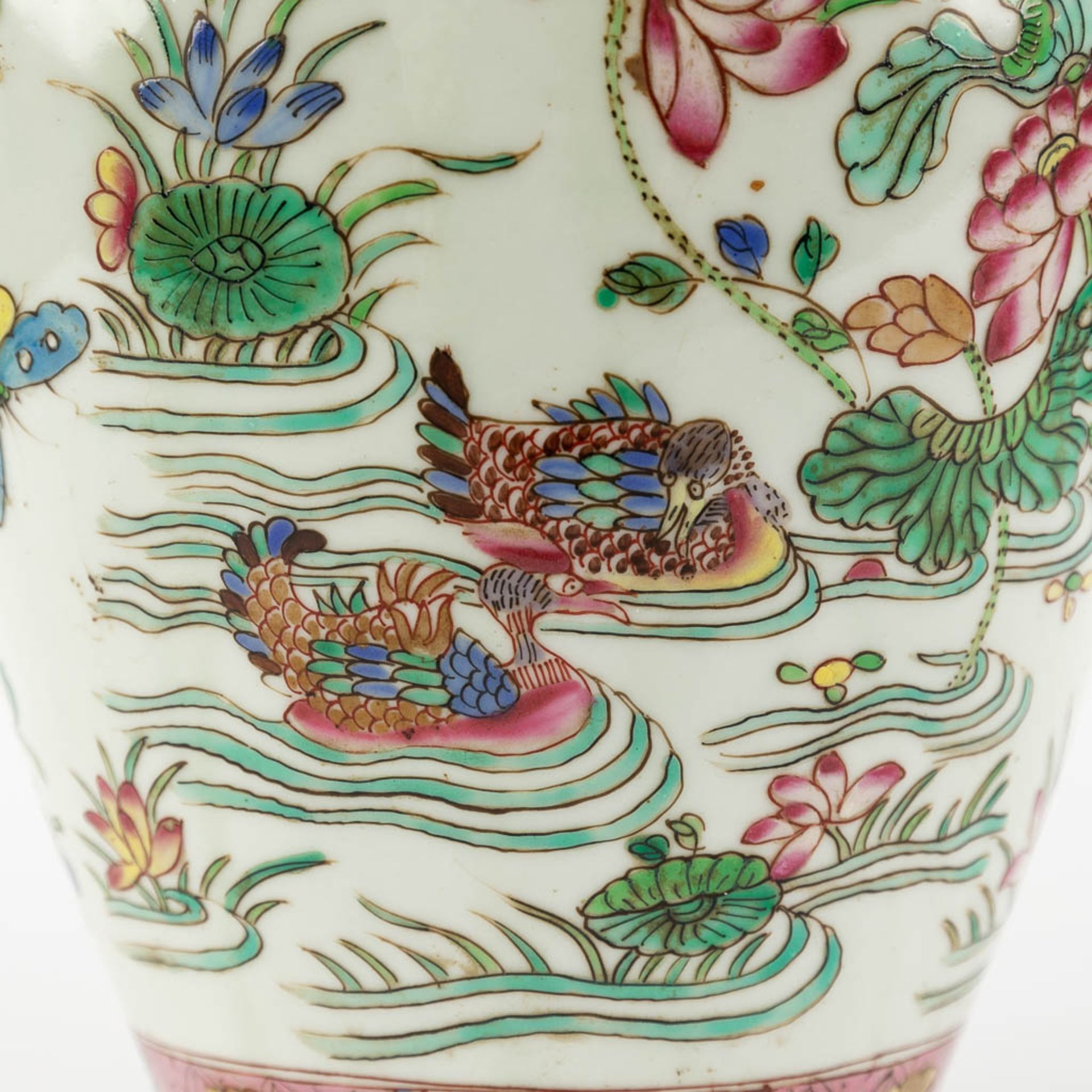 Samson, a 5-piece Kaststel, vases with lid and trumpet vases. Chinoiserie decor. (H:43 x D:21 cm) - Image 12 of 21
