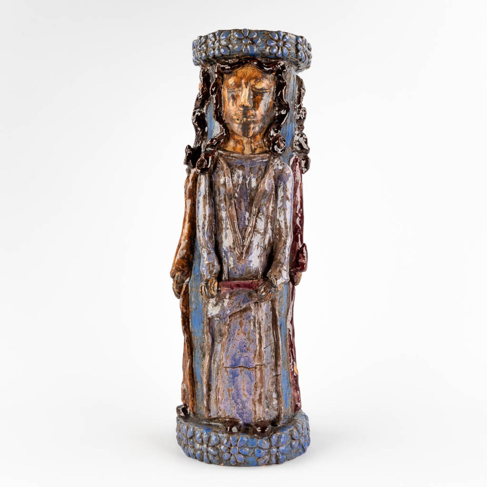 S. PIENS-ISENBORGHS (XX) 'Three Graces' glazed ceramics. (H:56 x D:18 cm) - Bild 4 aus 13