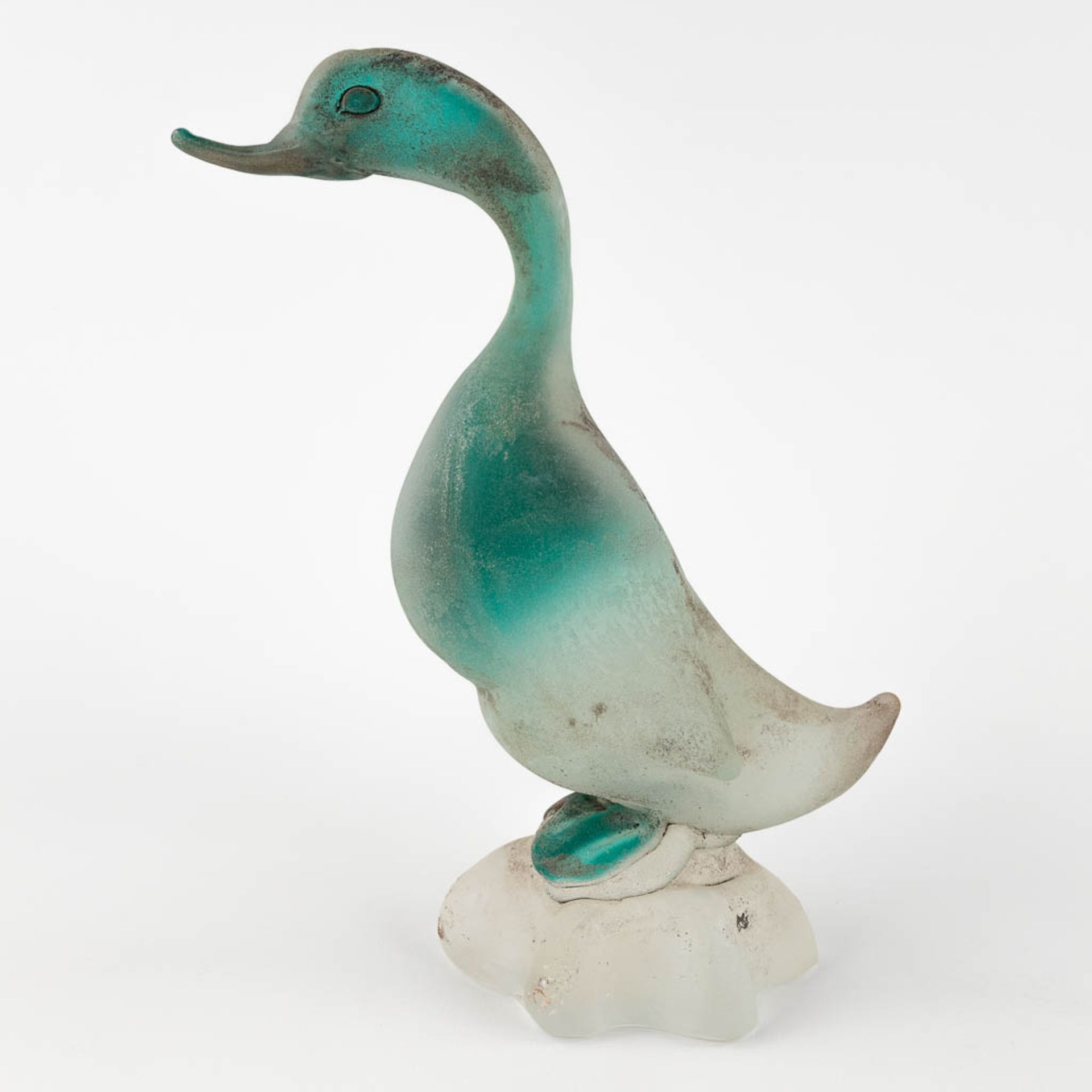 Two ducks, glass, Murano, Italy. Cenedese. (D:12 x W:30 x H:10 cm) - Image 12 of 17