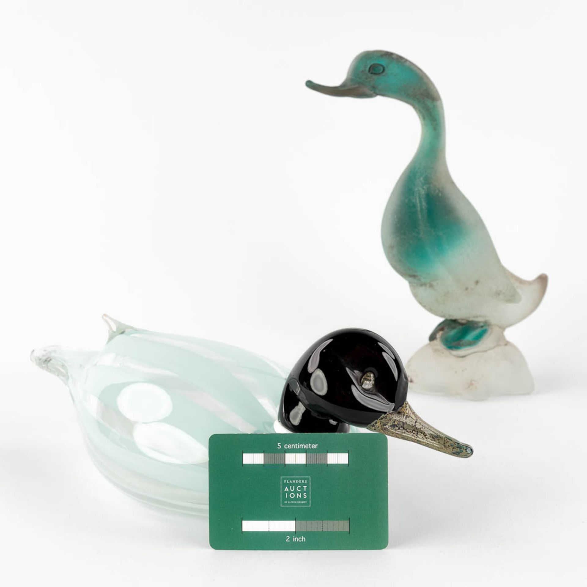 Two ducks, glass, Murano, Italy. Cenedese. (D:12 x W:30 x H:10 cm) - Image 2 of 17