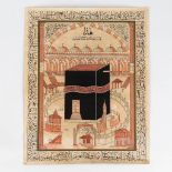 An Ottoman vieuws of the Al-Masjid Al-Haram, Early 20th C. (W:49 x H:60 cm)