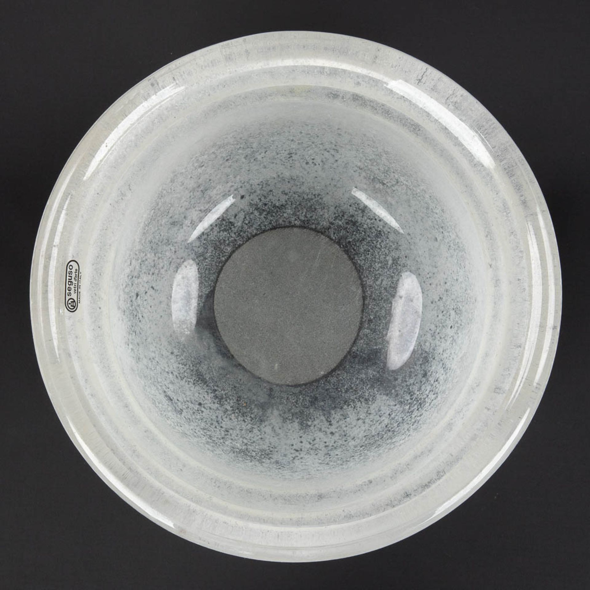 Seguso Vetri D'Arte, a frosted glass bowl. Murano, Italy. (H:12 x D:26 cm) - Bild 6 aus 9