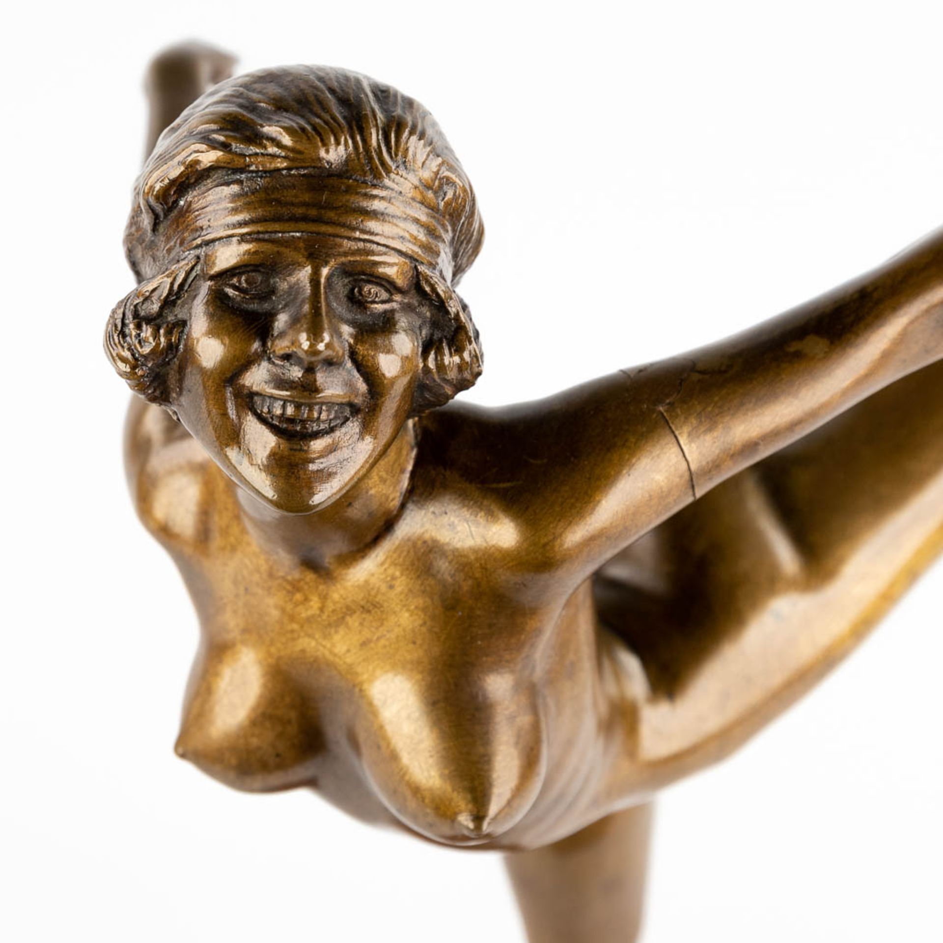 Otomar SUCHY (1882-?) 'Dancer' patinated bronze. Art Deco. (D:27 x W:20 x H:50 cm) - Bild 8 aus 9