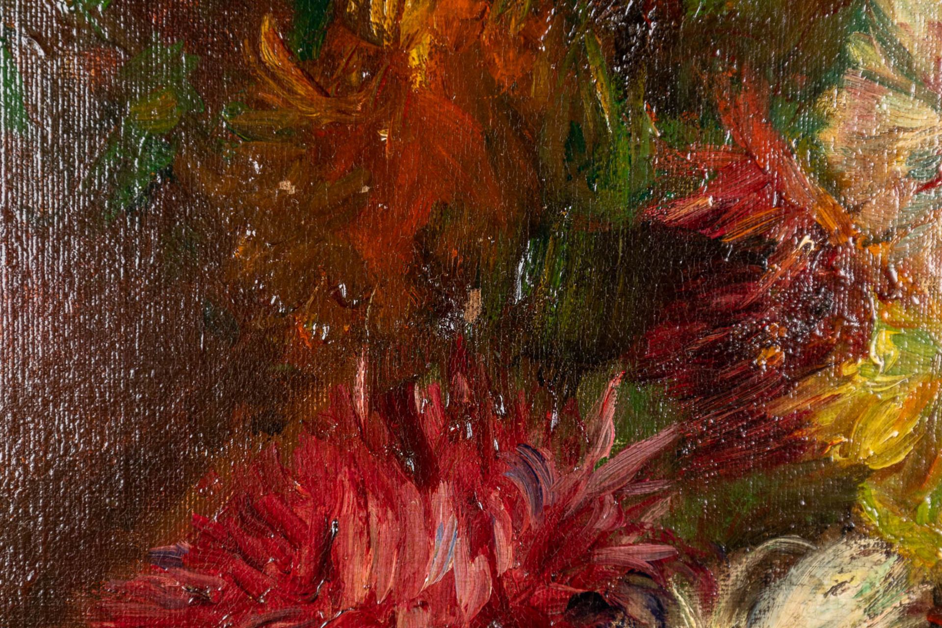 Frans MORTELMANS (1865-1936)(attr.) 'Flower Stilllife' oil on canvas. (W:70 x H:91 cm) - Bild 9 aus 10