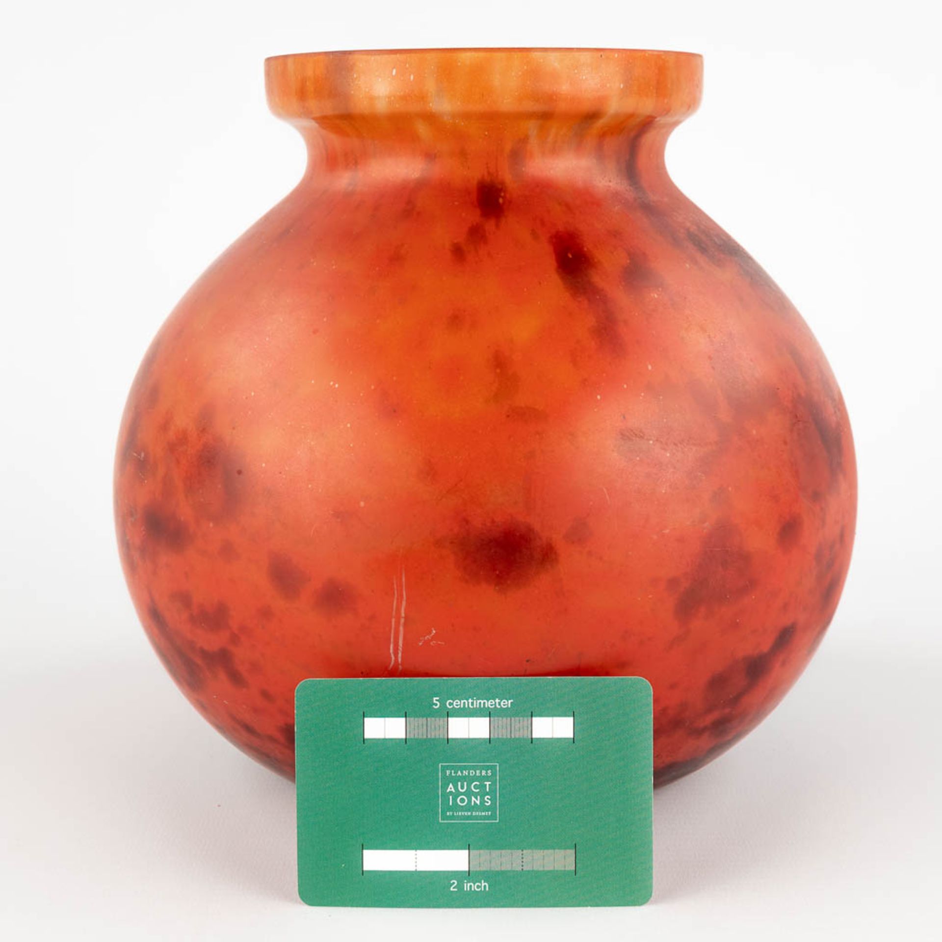 Lorrain, a pâte de verre glass vase. (H:21 x D:21 cm) - Image 2 of 9