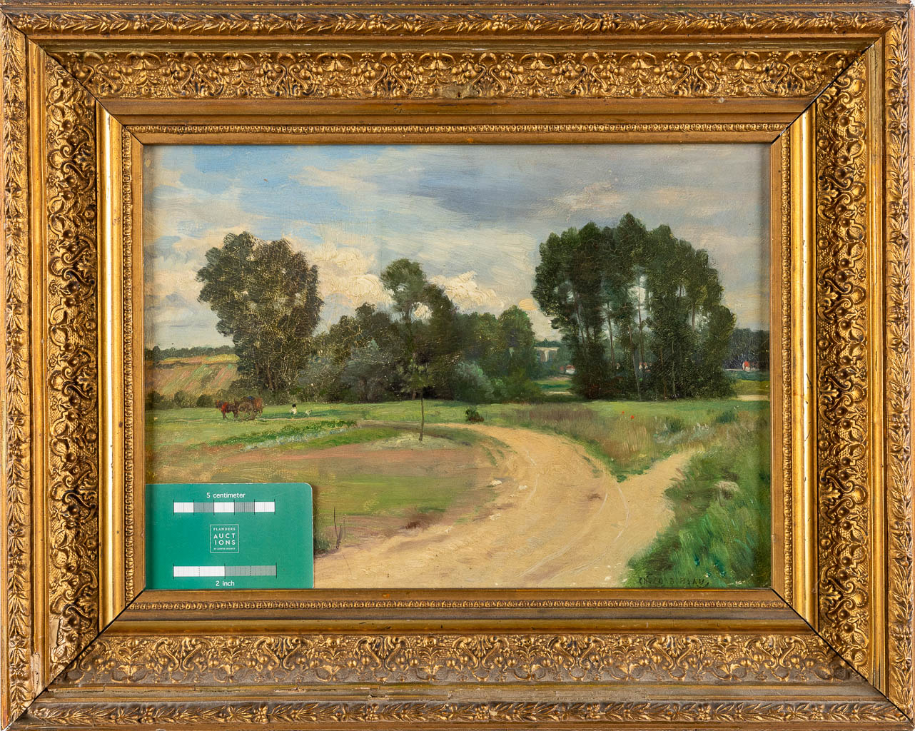 Charles Auguste CORBINEAU (1835-1901) 'Landscape' oil on panel. (W:32,5 x H:23,5 cm) - Image 2 of 7