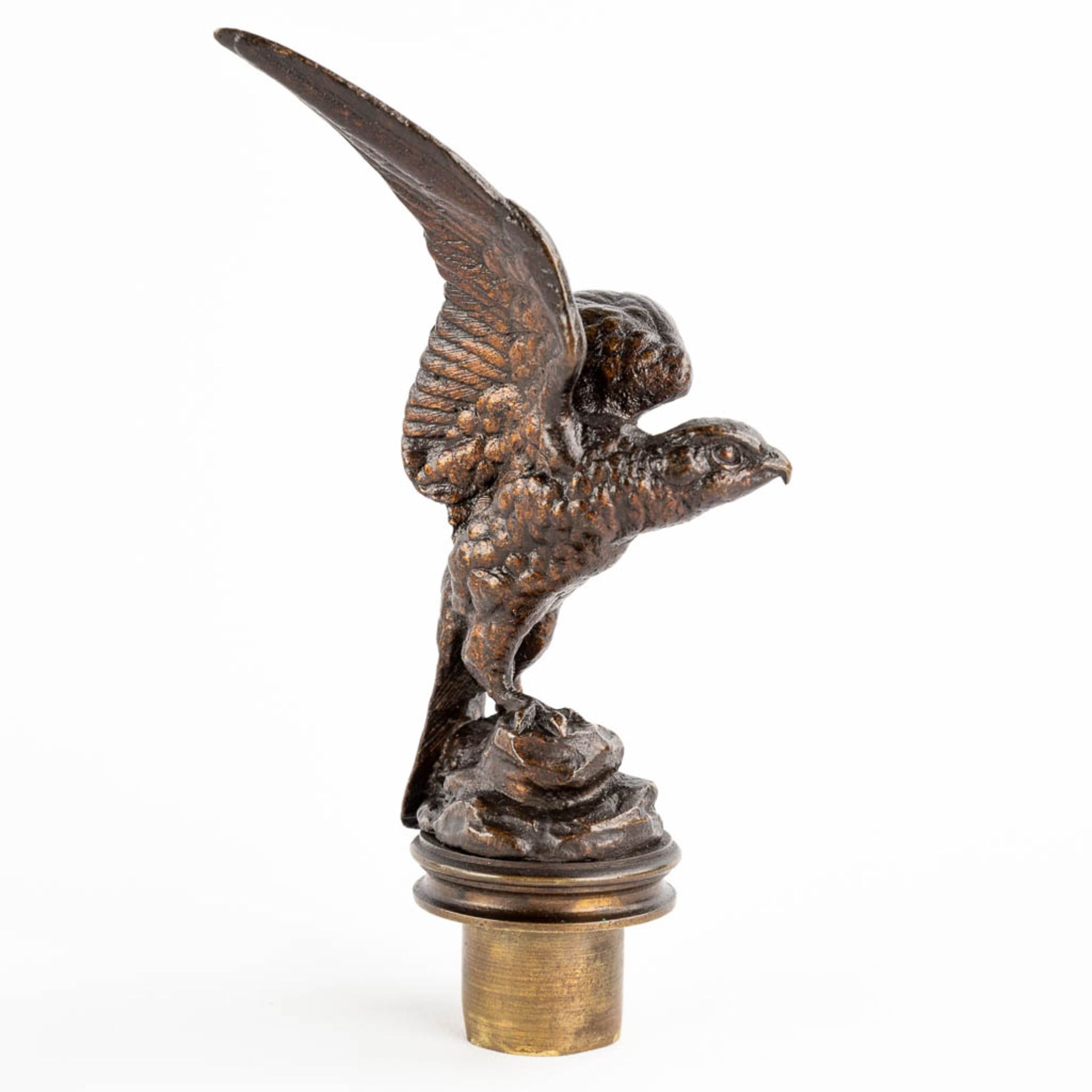 Jules MOIGNIEZ (1835-1894) 'Candelabra with birds and foxes' patinated bronze. (H:72 x D:24 cm) - Image 7 of 14