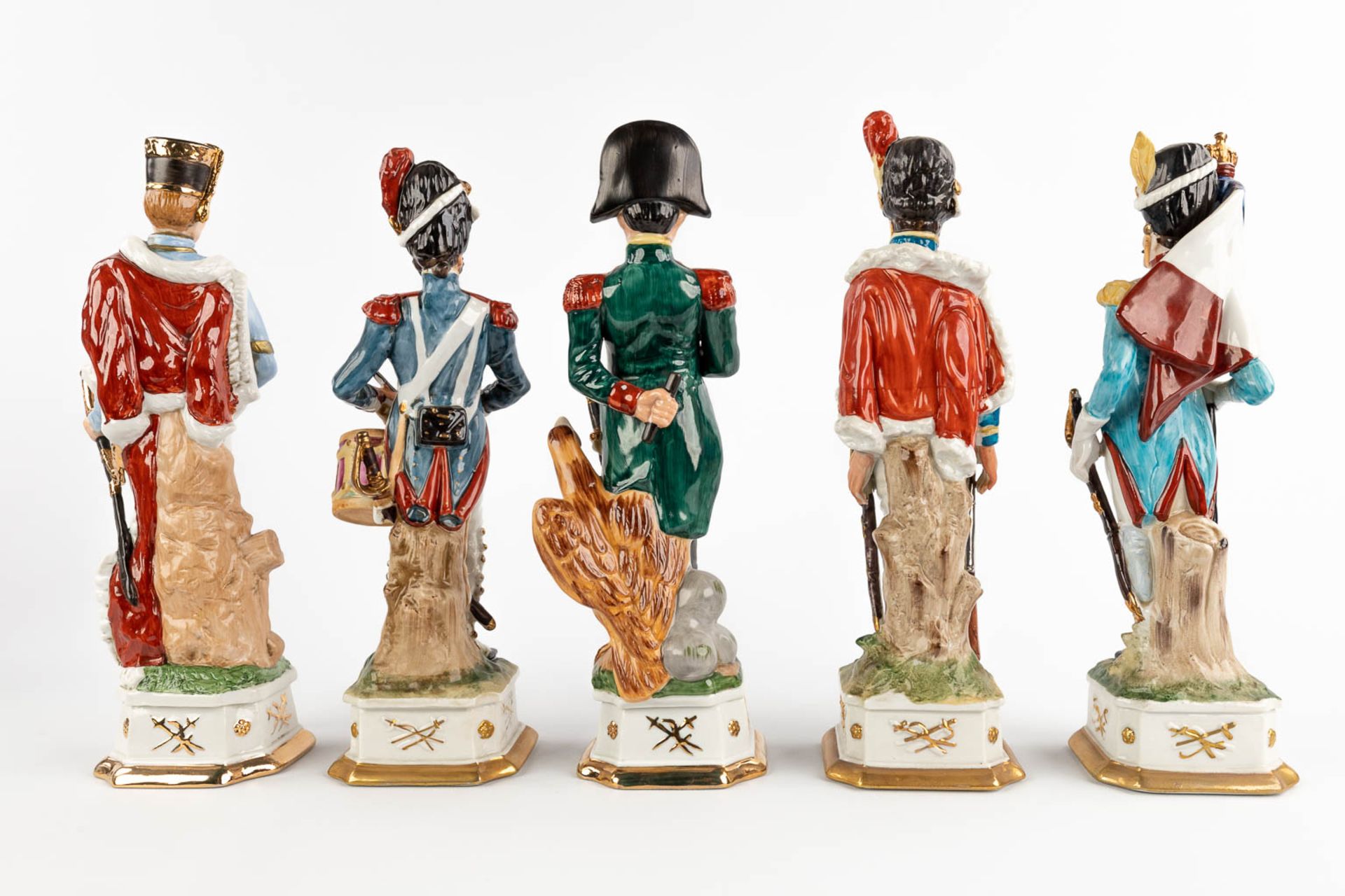 Napoleon and 9 generals, polychrome porcelain. 20th C. (H:32 cm) - Image 13 of 15