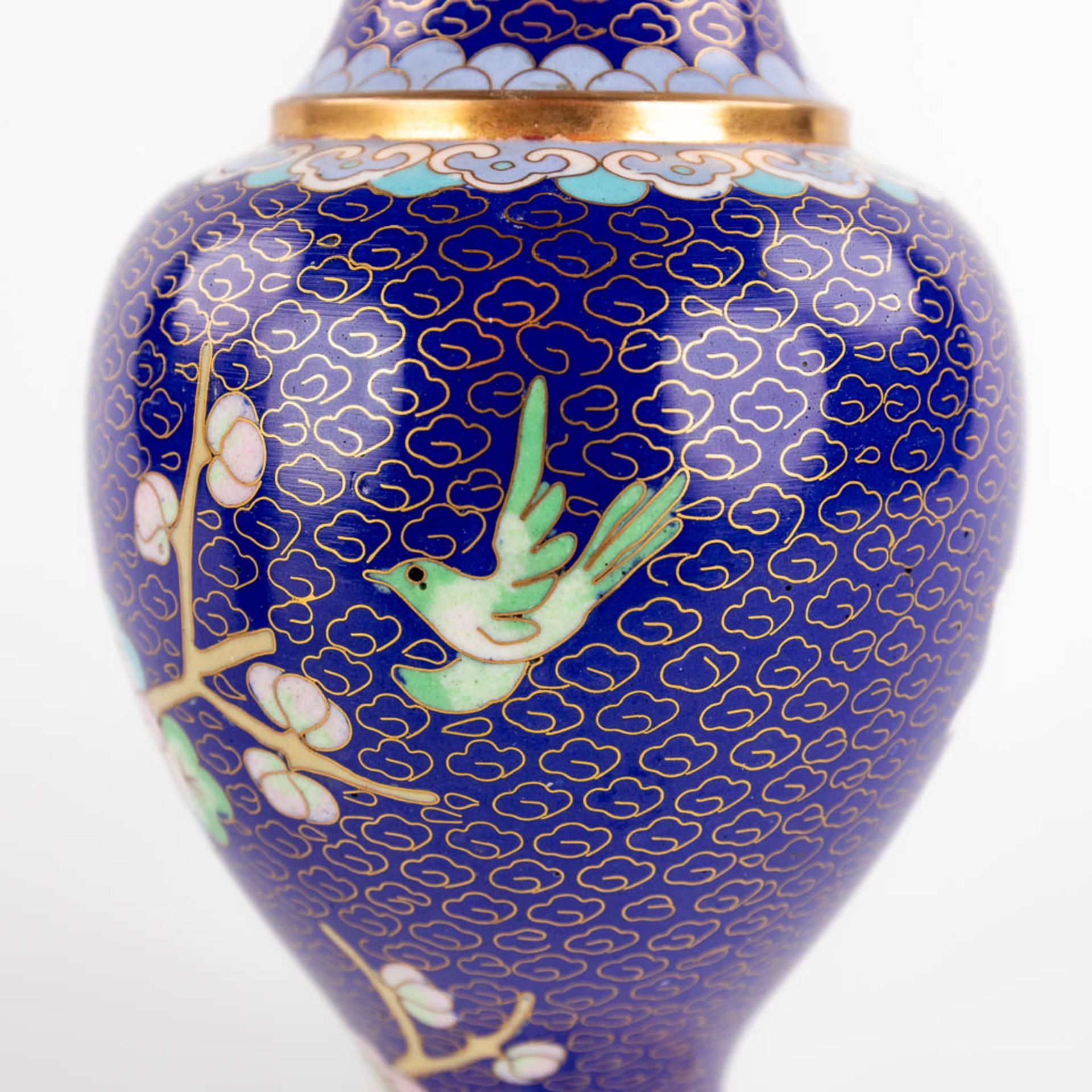 Five Oriental vases, cloisonné bronze. 20th C. (H:25 cm) - Image 19 of 27