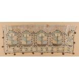 An antique needlework sampler, framed. 18th/19th C. (W:45 x H:18 cm)