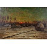 Evariste DE BUCK (1892-1974) 'Sunset' oil on canvas. (W:97,5 x H:67,5 cm)