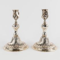 A pair of candlesticks/candleholders, silver, A835. 920g. (H:19 x D:12,5 cm)