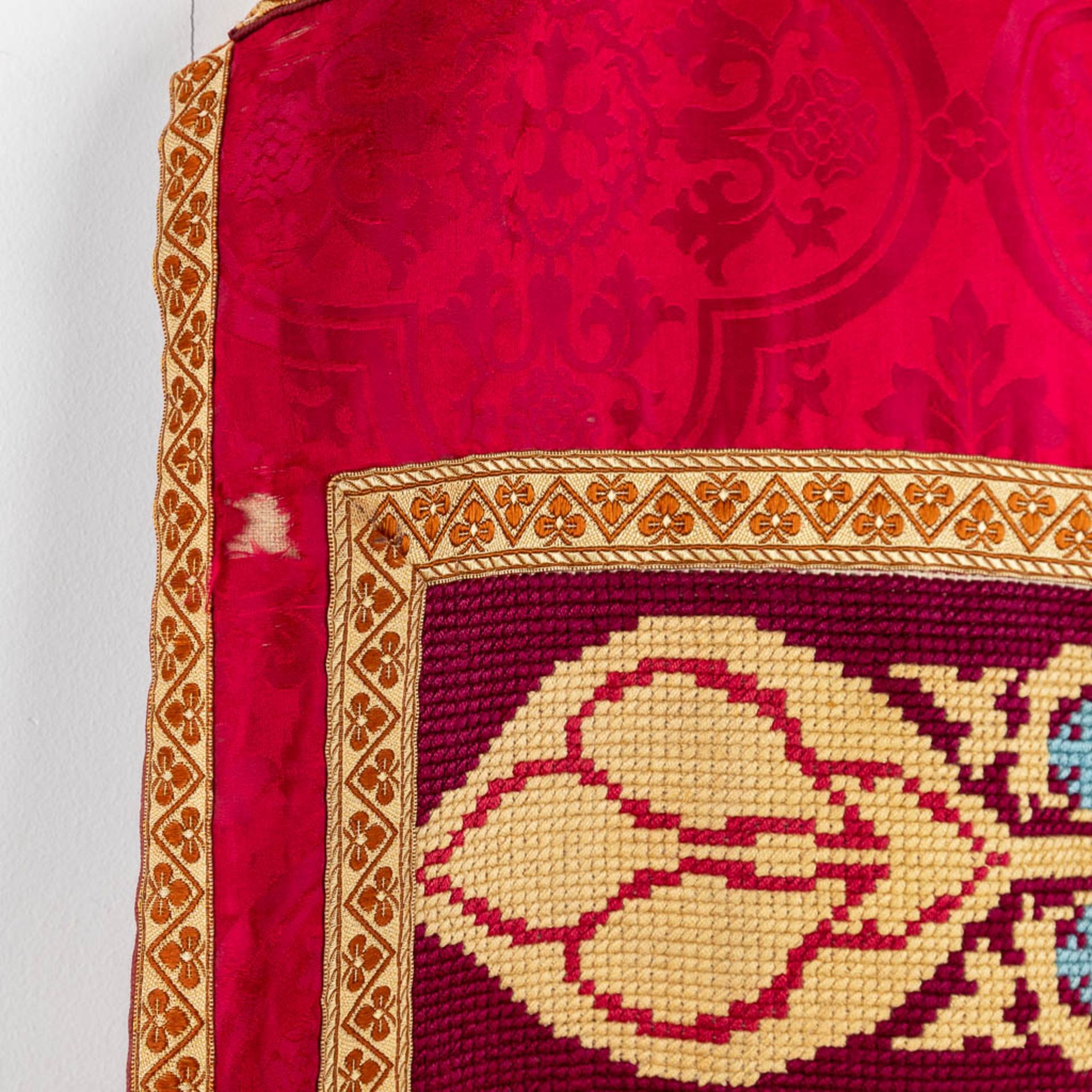 Four Dalmatics, Two Roman Chasubles, A stola and Chalice Veil, finished with embroideries. - Image 32 of 59