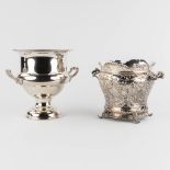 Two silver-plated wine or champagne coolers. (D:26 x W:22 x H: 24 cm)