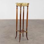 A high pedestal, wood mounted with gilt bronze in Louis XVI style. (D:28 x W:28 x H:100 cm)