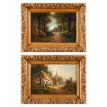 Frans VAN HUFFEL (XIX-XX) 'Pair of paintings' oil on canvas. (W:60 x H:40 cm)