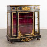 A display cabinet, richly mounted with gilt bronze, Napoleon 3, 19th C. (D:45 x W:100 x H:111 cm)