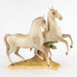 Hans ACHTZIGER (1918-2003) two running horses, bisque porcelain for Hutschenreuther. 20th C. (D:20 x
