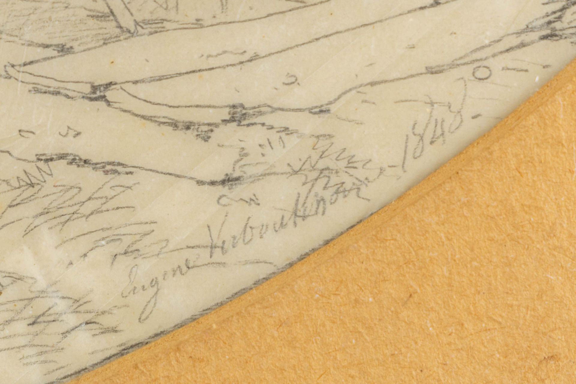Eugène VERBOECKHOVEN (1798/99-1881) 'Pencil drawings' pencil on paper. (W:48 x H:36,5 cm) - Image 4 of 13