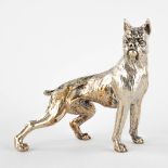 M. CERETTI (XX) 'Bulldog' silver, marked 800/1000. 271g. (D:5 x W:10,5 x H:10,5 cm)