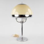 A mid-century table lamp, chromed metal and acrylic, probably Germany. 20th C. (H:61 x D:34 cm)