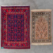 Two Oriental hand-made carpets, India and Middle East. (D:170 x W:107 cm)