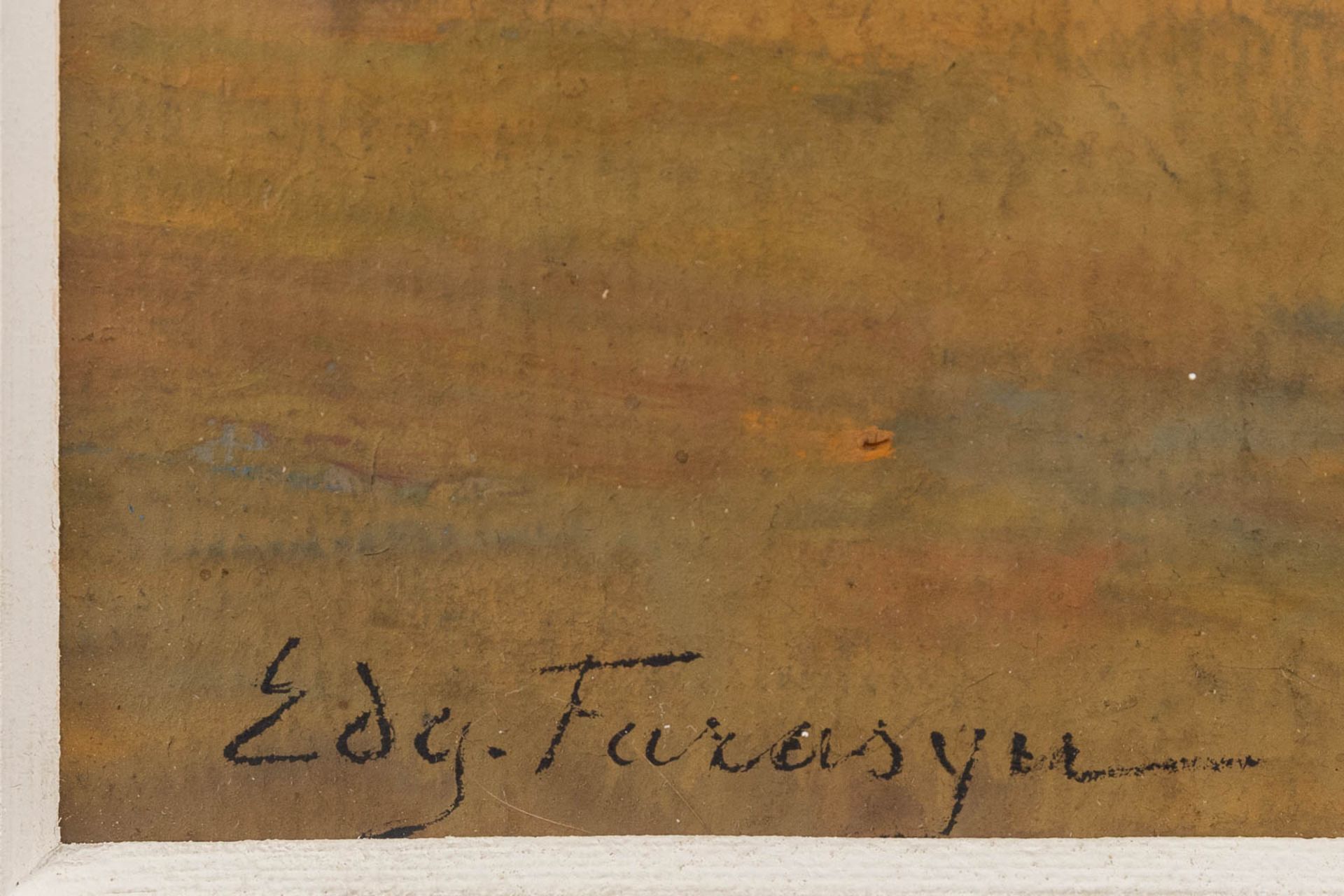 Edgard FARASYN (1858-1938) 'Horse at dawn' gouache on paper. (W:39 x H:30 cm) - Image 4 of 5