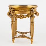 A miniature side table, gilt bronze, decorated with finely chiselled garlands, Louis XVI style. 19th