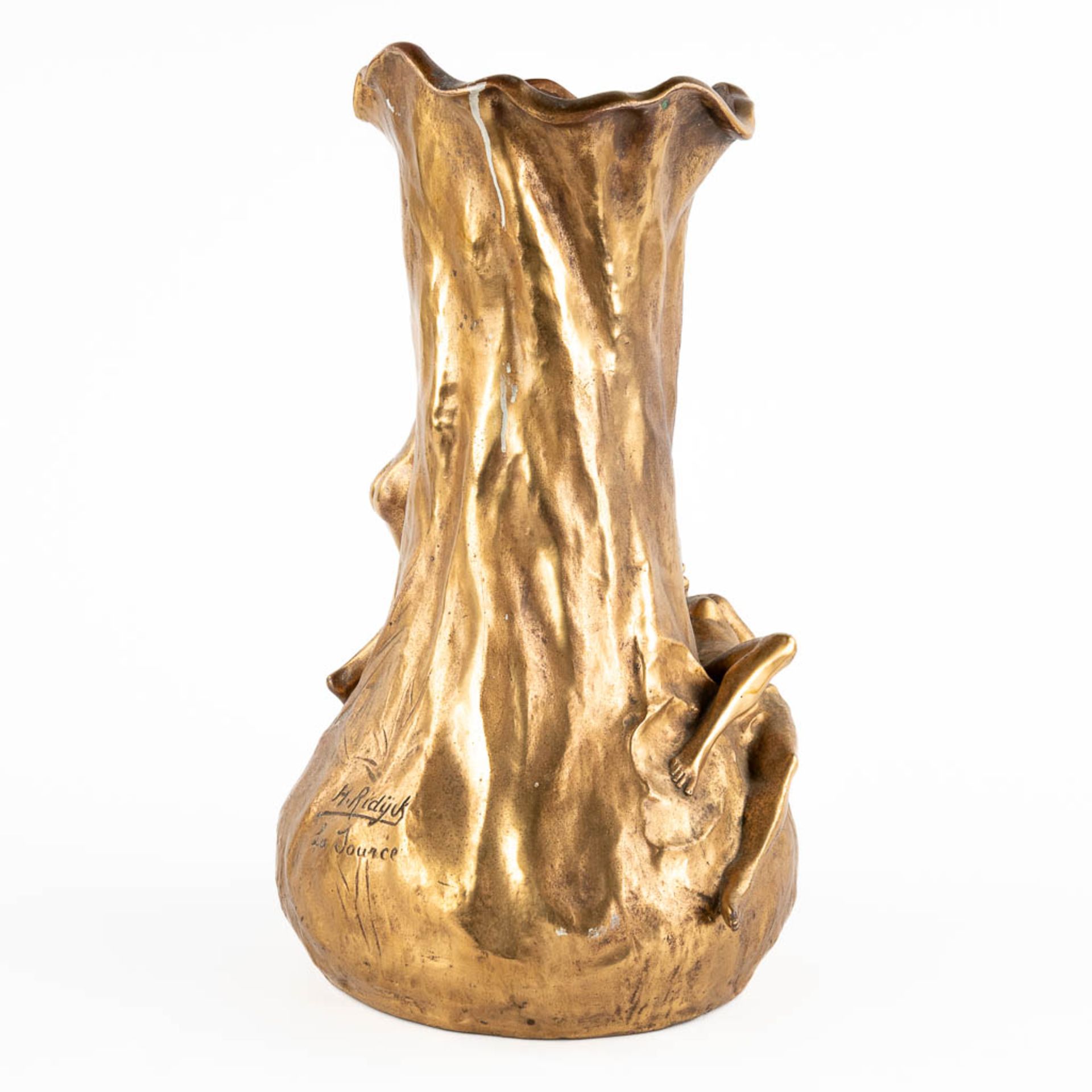 H. RIDIJCK (XIX-XX) 'La Source' gilt bronze. (D:27 x W:27 x H:47 cm) - Bild 5 aus 13