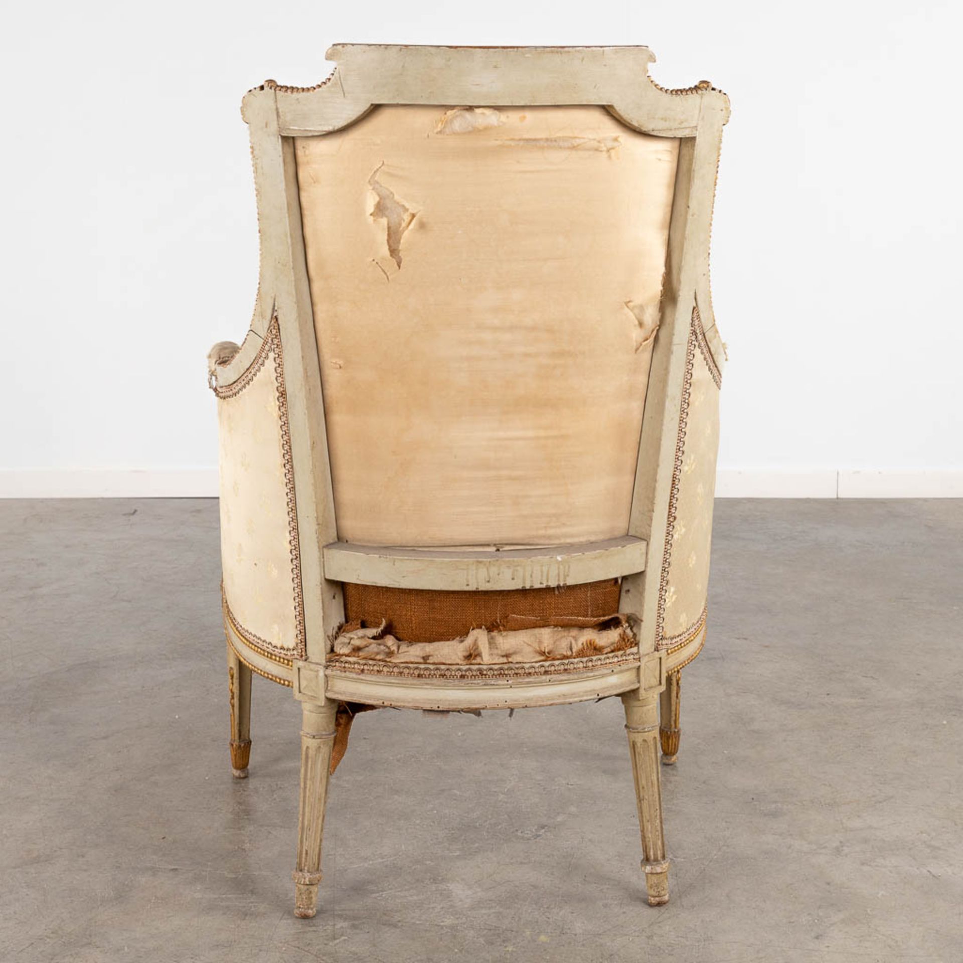 A sculptured armchair, Louis XVI style, 19th C. (D:64 x W:65 x H:100 cm) - Image 6 of 16