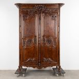 An antique wardrobe, Normany, France. Richy sculptured. 19th C. (D:65 x W:170 x H:237 cm)