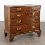 An antique dresser with 5 drawers, England, 18th C. (D:48 x W:87 x H:84 cm)